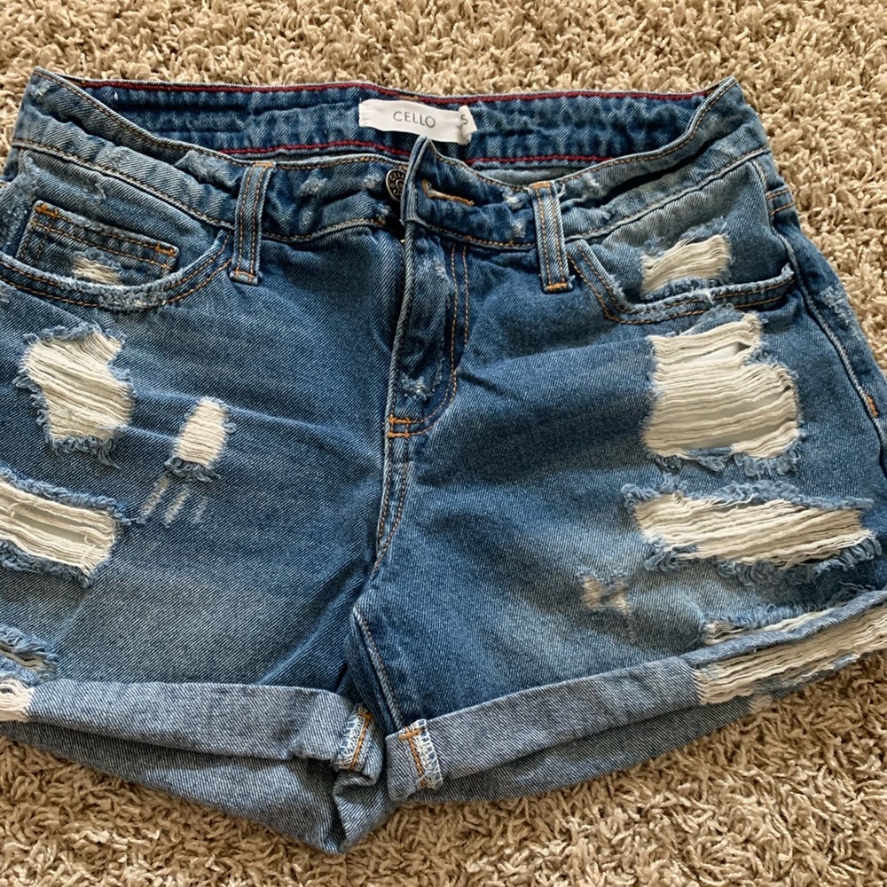 Cello distressed denim shorts